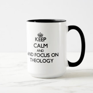 Houd kalm en concentreer me op Theologie Mok