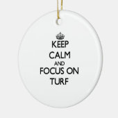 Houd kalm en concentreer me op Turf Keramisch Ornament (Links)