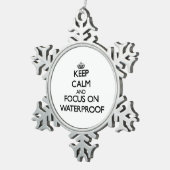 Houd kalm en concentreer me op Waterdicht Tin Sneeuwvlok Ornament (Rechts)