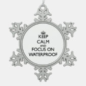 Houd kalm en concentreer me op Waterdicht Tin Sneeuwvlok Ornament (Voorkant)