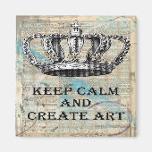 Houd kalm en Creëer Art  Abstract Design Magneet (Voorkant)