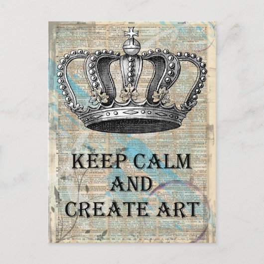Houd kalm en Creëer Kunst Abstract Ontwerp Briefkaart (Voorkant)