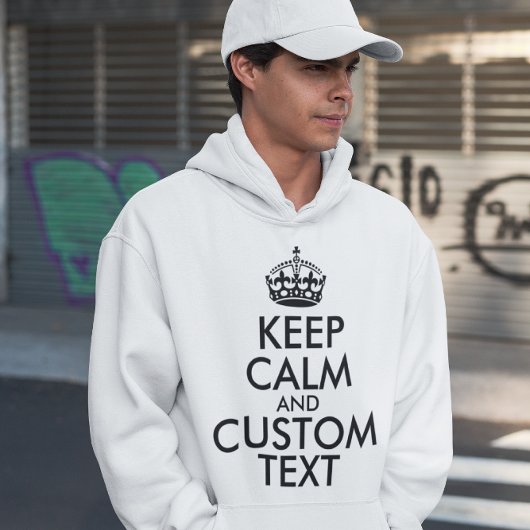 Houd kalm en Creëer uw eigen merk voeg hier tekst Hoodie