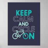 Houd kalm en Cyclus op de Cyclusfiets van de Funny Poster (Voorkant)
