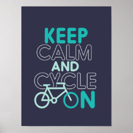 Houd kalm en Cyclus op de Cyclusfiets van de Funny Poster