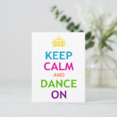 Houd kalm en dans aan briefkaart (Staand voorkant)