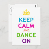 Houd kalm en dans aan briefkaart (Voorkant / Achterkant)