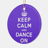 Houd kalm en dans aan keramisch ornament (Links)