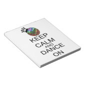 Houd kalm en dans aan notitieblok (Schuin)