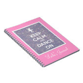 Houd kalm en dans bij lavender Bokeh Notitieboek (Rechterzijde)