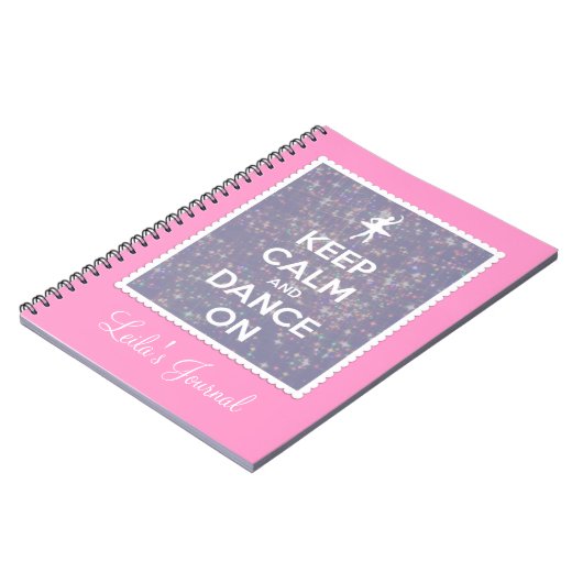 Houd kalm en dans bij lavender Bokeh Notitieboek (Linkerzijde)