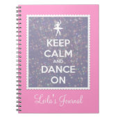 Houd kalm en dans bij lavender Bokeh Notitieboek (Voorkant)