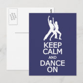 Houd kalm en dans op aangepast briefkaart (Voorkant / Achterkant)