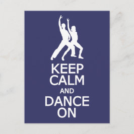 Houd kalm en dans op aangepast briefkaart