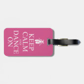 Houd kalm en dans op Ballerina schoenen Roze Bagagelabel (Achterkant horizontaal)