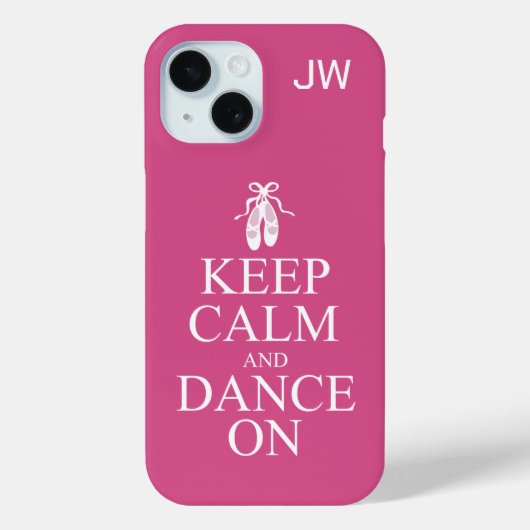 Houd kalm en Dans op Ballerina schoenen Roze Case-Mate iPhone Case (Achterkant)