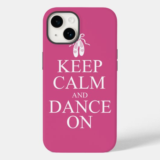 Houd kalm en Dans op Ballerina schoenen Roze Case-Mate iPhone Case (Achterkant)