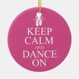 Houd kalm en dans op Ballerina schoenen Roze Keramisch Ornament
