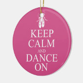 Houd kalm en dans op Ballerina schoenen Roze Keramisch Ornament (Links)