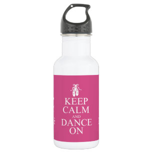 Houd kalm en dans op Ballerina schoenen Roze Waterfles