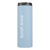 Houd kalm en dans op blauw gepersonaliseerd thermosbeker (Achterkant)