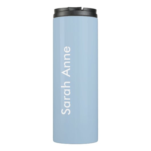 Houd kalm en dans op blauw gepersonaliseerd thermosbeker (Achterkant)