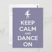 Houd kalm en dans op het Briefkaart van de Lavende (Voorkant / Achterkant)