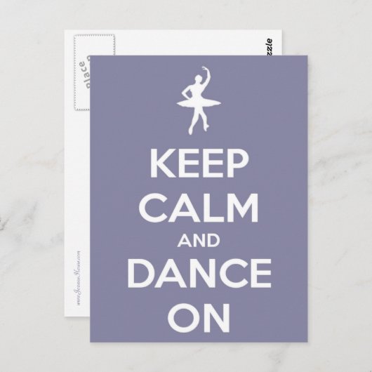 Houd kalm en dans op het Briefkaart van de Lavende (Voorkant / Achterkant)