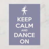 Houd kalm en dans op het Briefkaart van de Lavende (Voorkant)