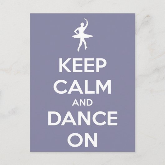 Houd kalm en dans op het Briefkaart van de Lavende (Voorkant)