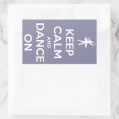 Houd kalm en Dans op Lavendel Rechthoekige Sticker (Tas)