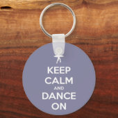 Houd kalm en dans op lavender Grey Sleutelhanger (Voorkant)