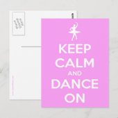 Houd kalm en dans op roze Briefkaart (Voorkant / Achterkant)
