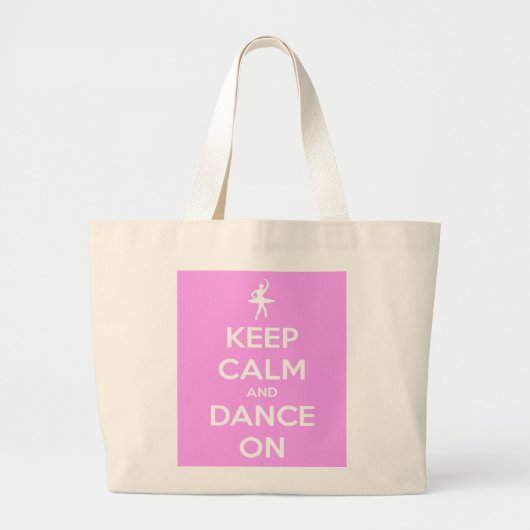Houd kalm en dans op roze Jumbo Canvas tas (Voorkant)