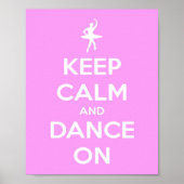 Houd kalm en dans op Roze Poster (Voorkant)