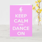 Houd Kalm en Dans op Roze Wenskaart Kaart (Gele Bloem)