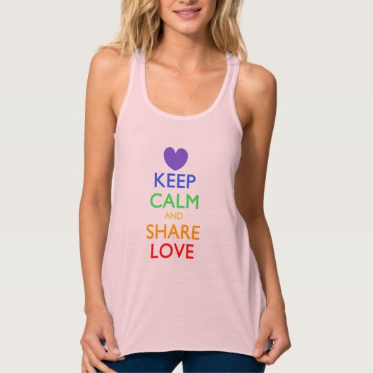 Houd kalm en deel Liefde Tanktop (Voorkant)