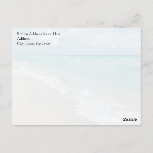 Houd Kalm en denk aan het Strand Briefkaart (Achterkant)