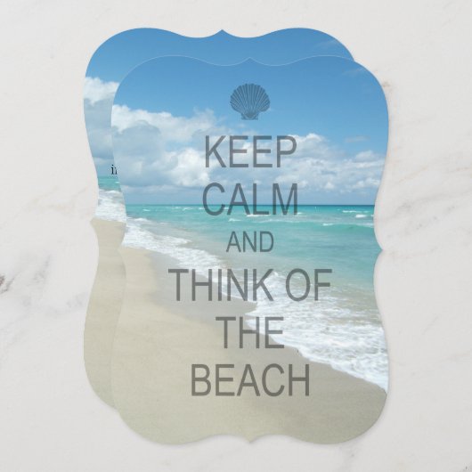 Houd Kalm en denk aan het strand Kaart (Voorkant / Achterkant)