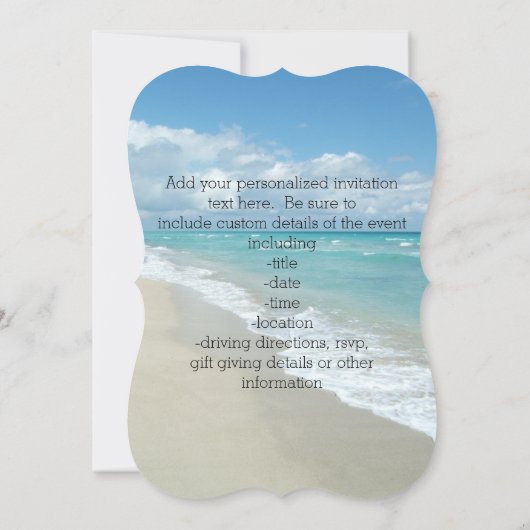 Houd Kalm en denk aan het strand Kaart (Achterkant)