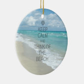 Houd Kalm en denk aan het strand Keramisch Ornament (Rechts)