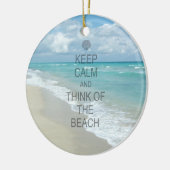 Houd Kalm en denk aan het strand Keramisch Ornament (Links)
