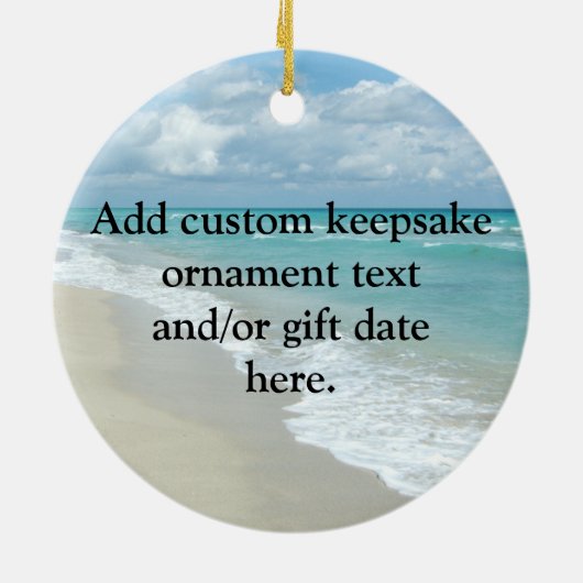 Houd Kalm en denk aan het strand Keramisch Ornament (Achterkant)