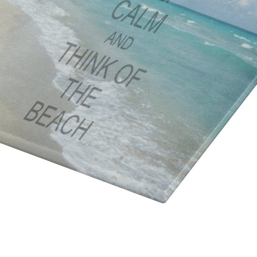 Houd Kalm en denk aan het strand Snijplank (Hoek)