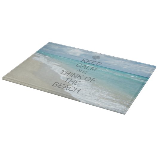 Houd Kalm en denk aan het strand Snijplank (Hoek)