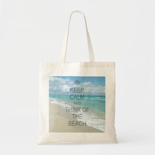 Houd Kalm en denk aan het strand Tote Bag (Voorkant)