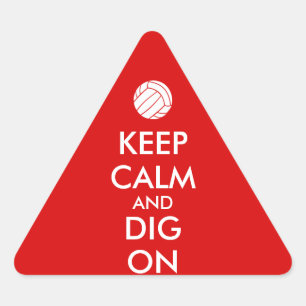 Houd kalm en Dig op Volleyball Sportoverlagen Sticker