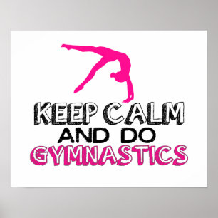 Houd kalm en doe gymnastiek poster