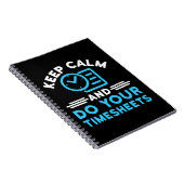 Houd kalm en doe uw Timesheets Funny Payroll HR Notitieboek (Rechterzijde)