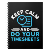 Houd kalm en doe uw Timesheets Funny Payroll HR Notitieboek (Voorkant)
